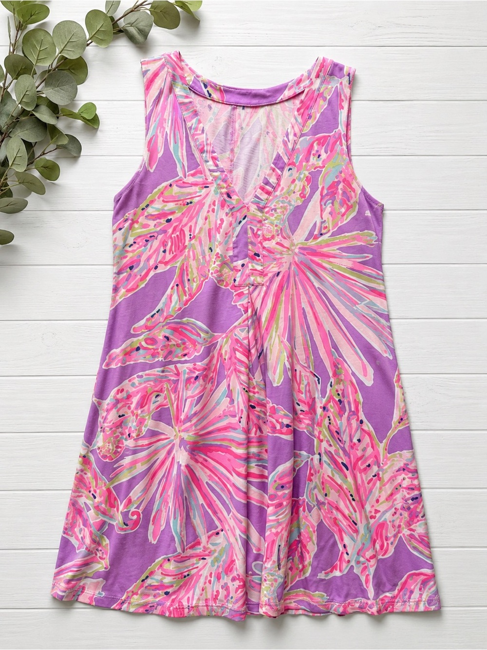 Lilly Pulitzer Cotton Pink Purple Tropical Dress